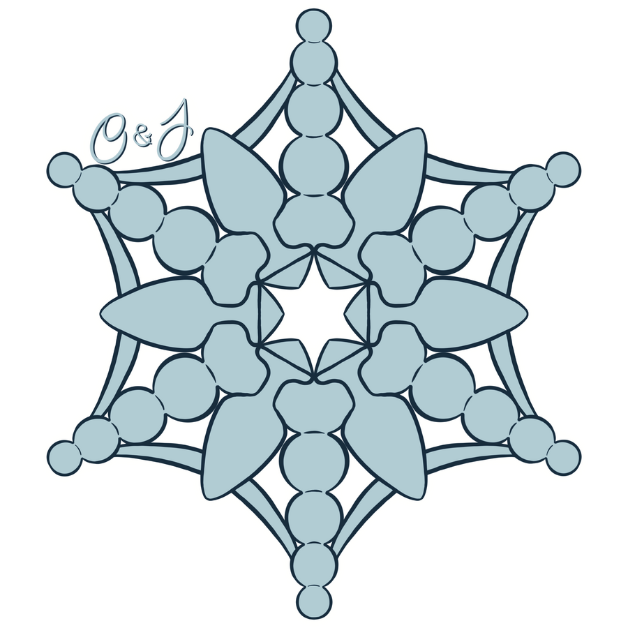 butt toy snowflake pale blue snowflake with dark blue linework; snowflake is made from anal beads and butt plugs.