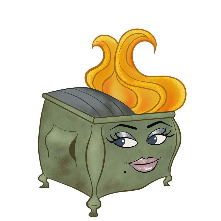 dumpster fire for Opal and Jade a glamorous dumpster with fire for exquisitely coiffed hair